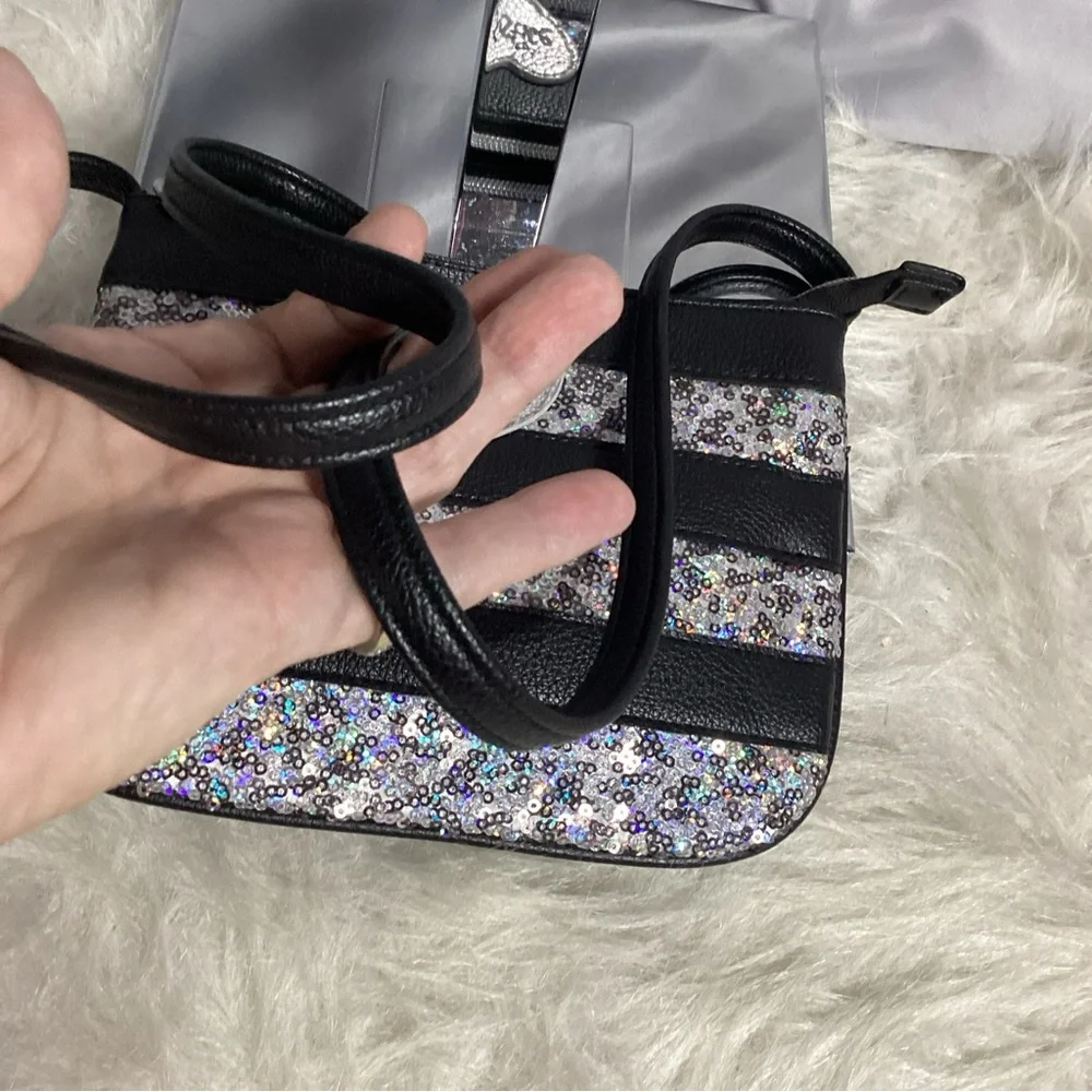 Justice Girls Black Crossbody With Silver Sequins Never Used Super Cute